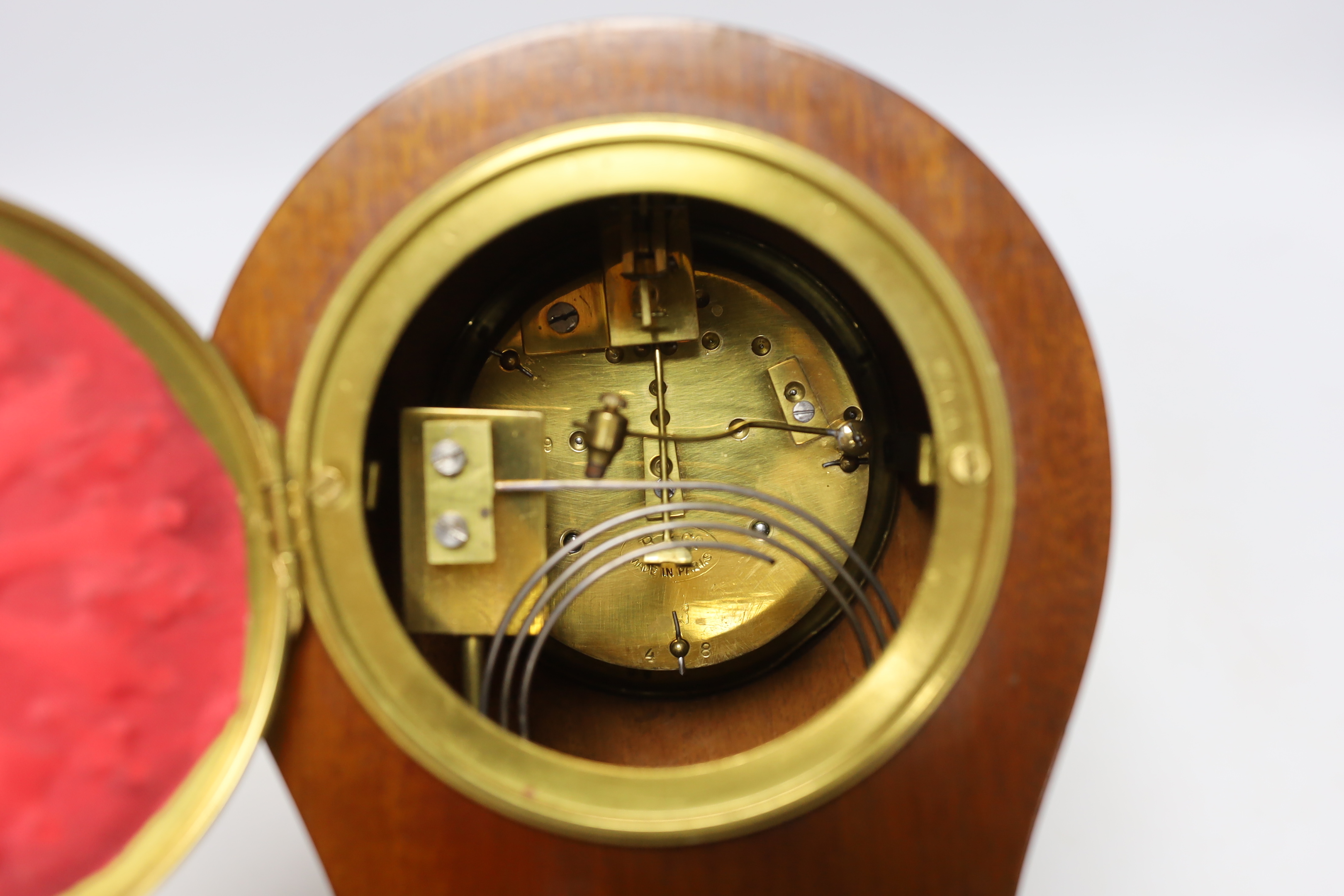 An Edwardian Mappin & Webb balloon case mantel clock